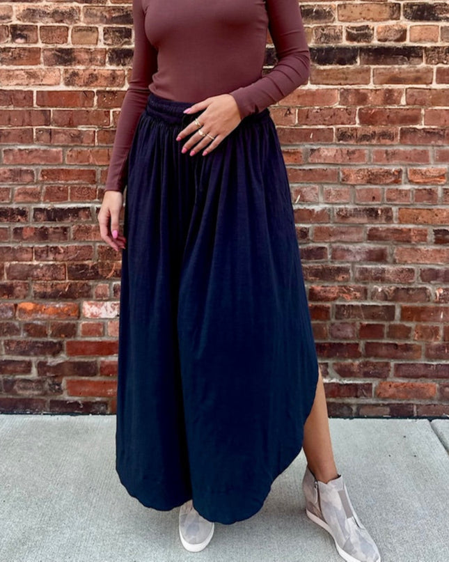 Wide leg casual pants