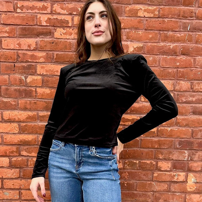 Maddilyn Black Velvet Top - Shop Simply Apparel