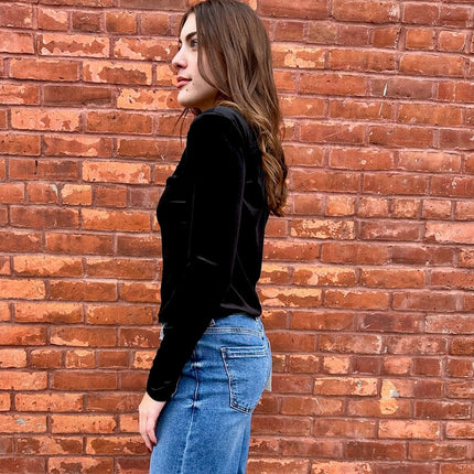 Maddilyn Black Velvet Top - Shop Simply Apparel