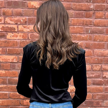 Maddilyn Black Velvet Top - Shop Simply Apparel