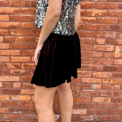 Wine Velvet Jayla Skirt - Shop Simply Apparel