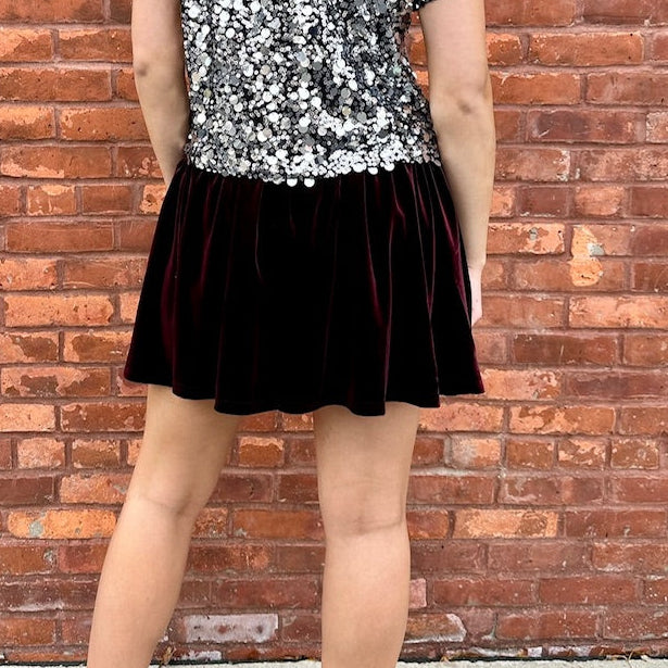 Wine Velvet Jayla Skirt - Shop Simply Apparel