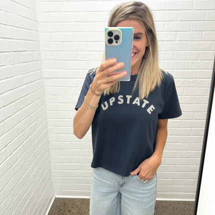 UPSTATE Harbor Blue/Gray Women's Boxy Tee