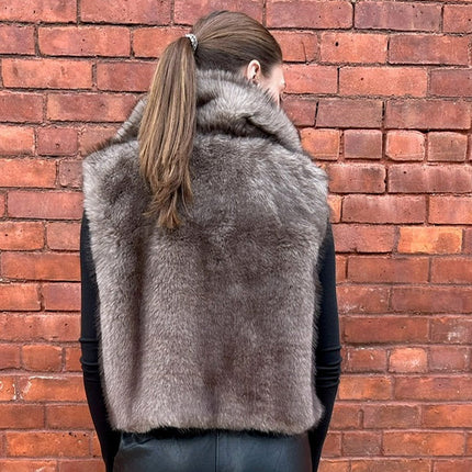 Taupe Faux Fur Vest