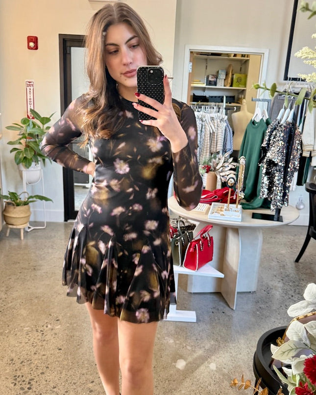 Black Ditsy Floral Bliss Dress