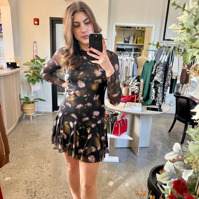 Black Ditsy Floral Bliss Dress