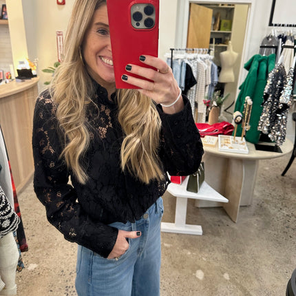 Jaiya Black Lace Top - Shop Simply Apparel