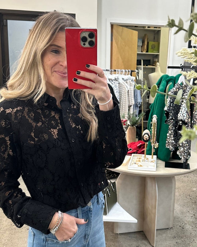 Jaiya Black Lace Top - Shop Simply Apparel