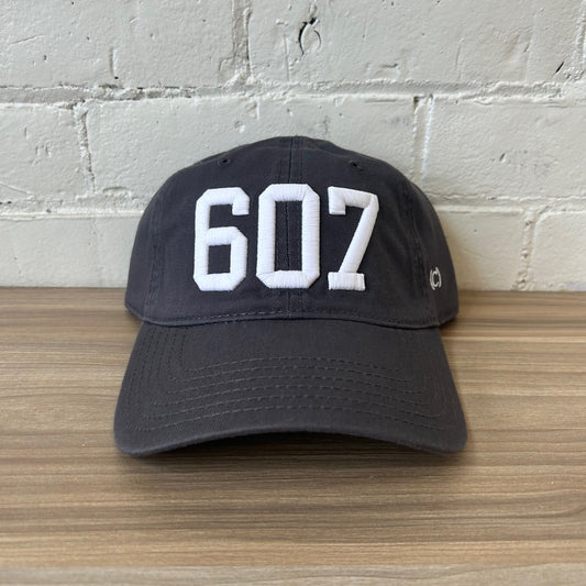 607 Hat Charcoal w/White