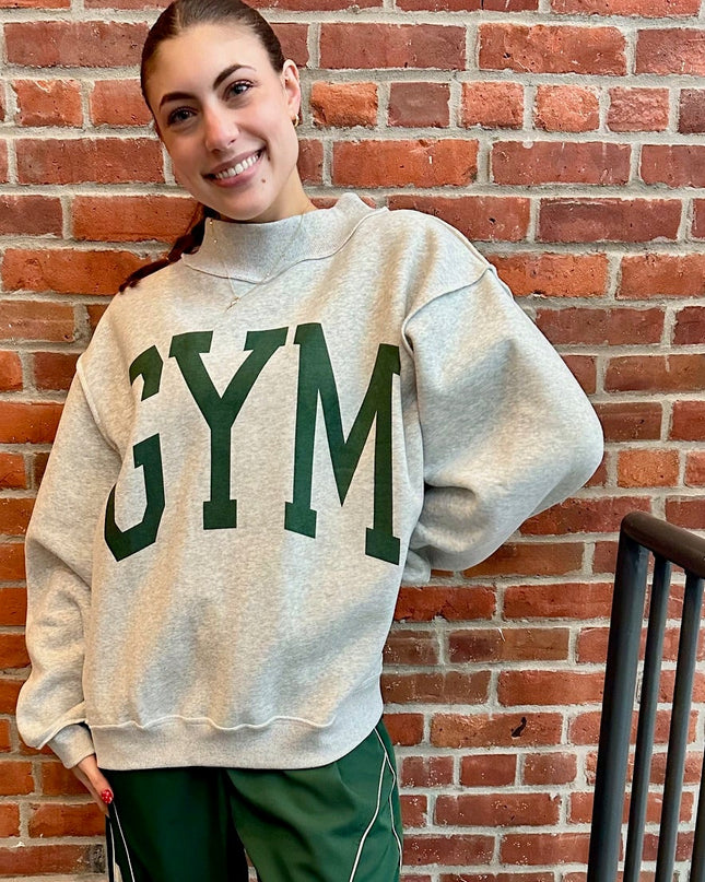 GYM & BED Heather Grey Reversible Sweatshirt