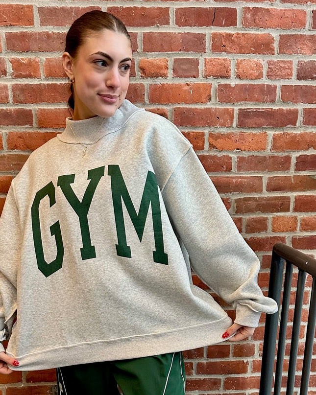 GYM & BED Heather Grey Reversible Sweatshirt