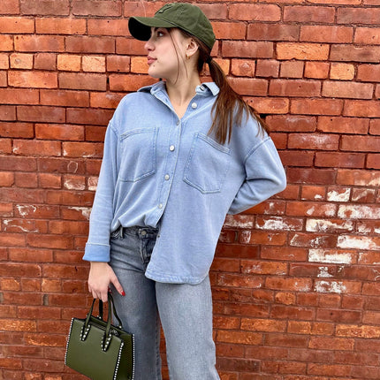 Lt. Blue Super Soft Button Up - Shop Simply Apparel