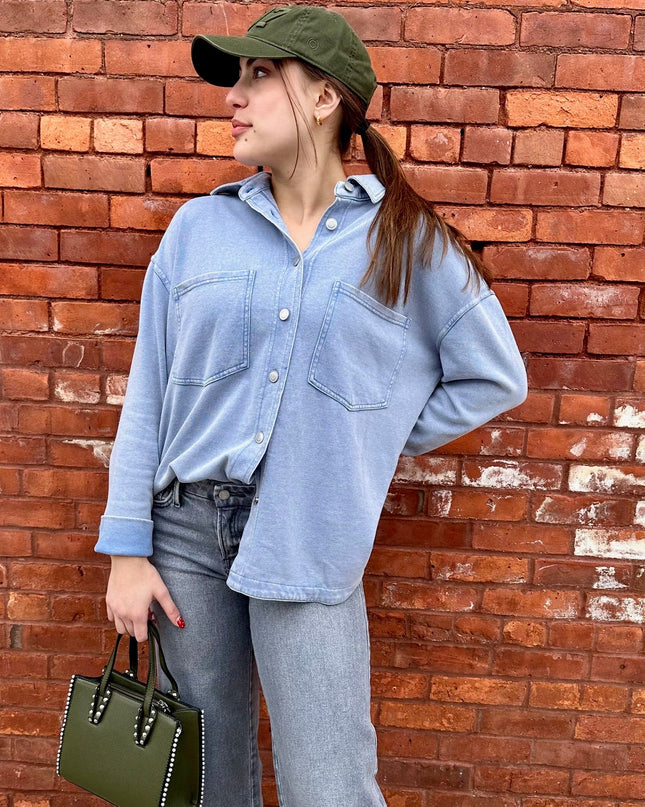 Lt. Blue Super Soft Button Up