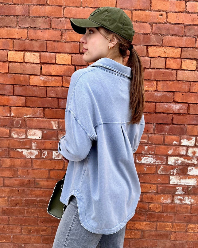 Lt. Blue Super Soft Button Up