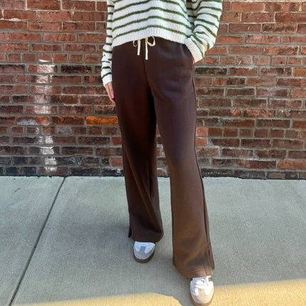 Espresso Brown Wide Leg Sweatpants