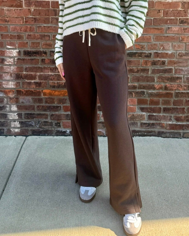 Espresso Brown Wide Leg Sweatpants