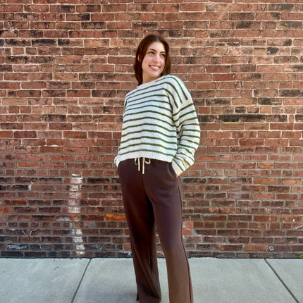 Espresso Cloudwalk Wide Leg Fleece Pants - Shop Simply Apparel