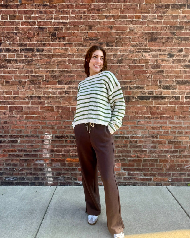 Espresso Cloudwalk Wide Leg Fleece Pants