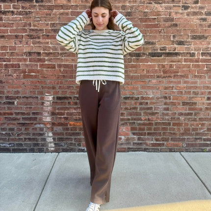 Espresso Cloudwalk Wide Leg Fleece Pants - Shop Simply Apparel