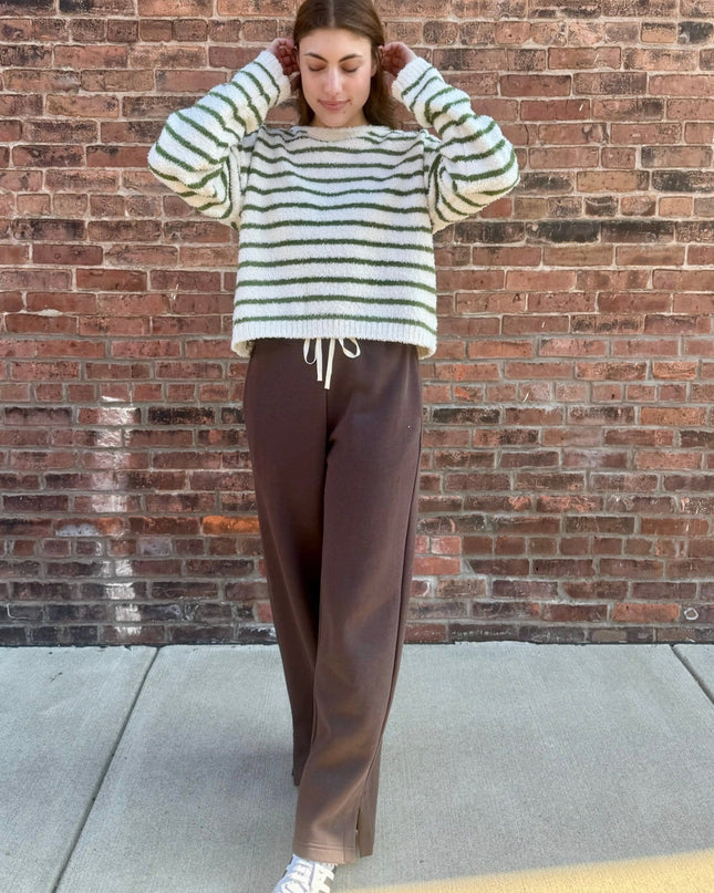 Espresso Cloudwalk Wide Leg Fleece Pants