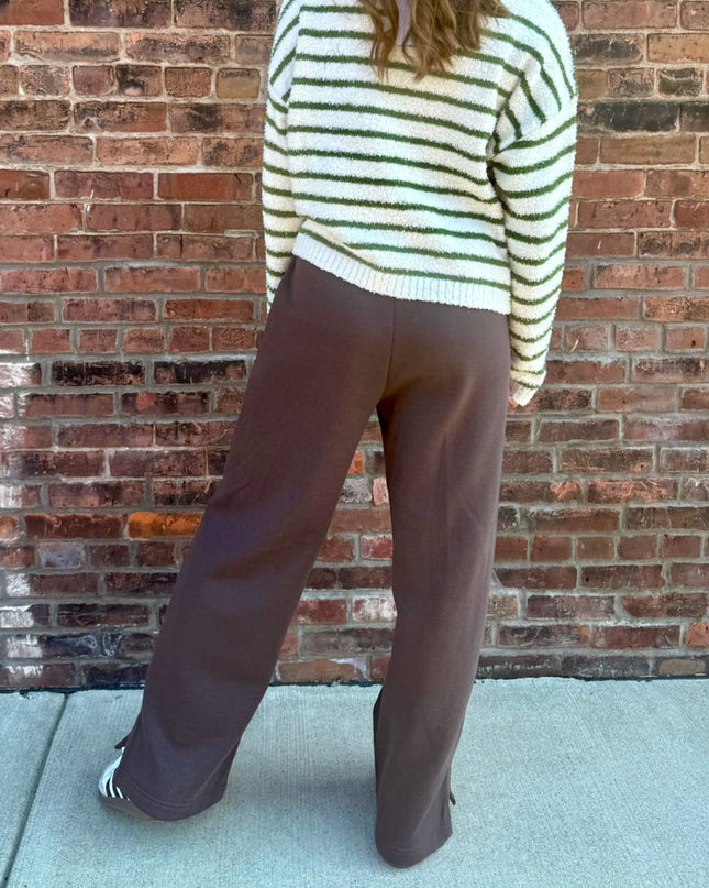 Espresso Cloudwalk Wide Leg Fleece Pants