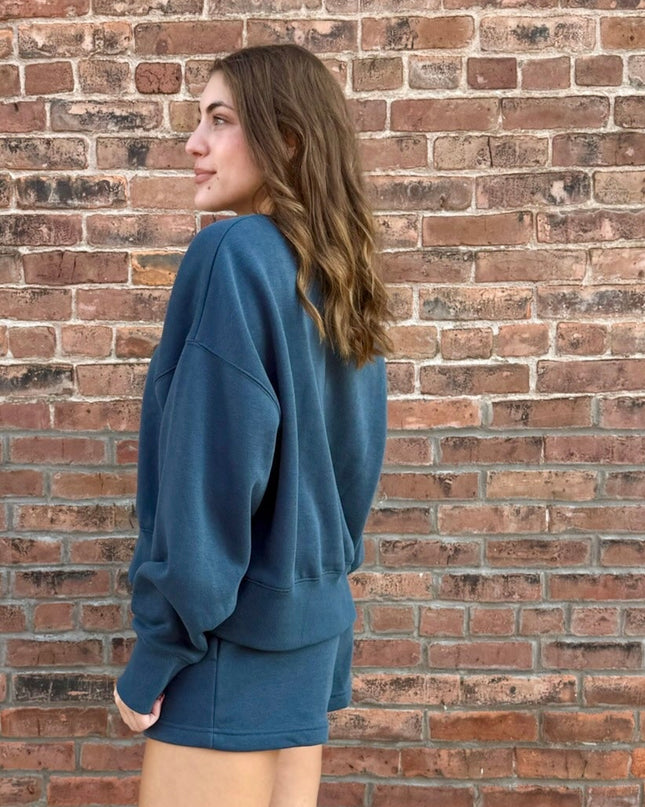 Midnight Navy CloudWalk Balloon Sleeve Sweatshirt