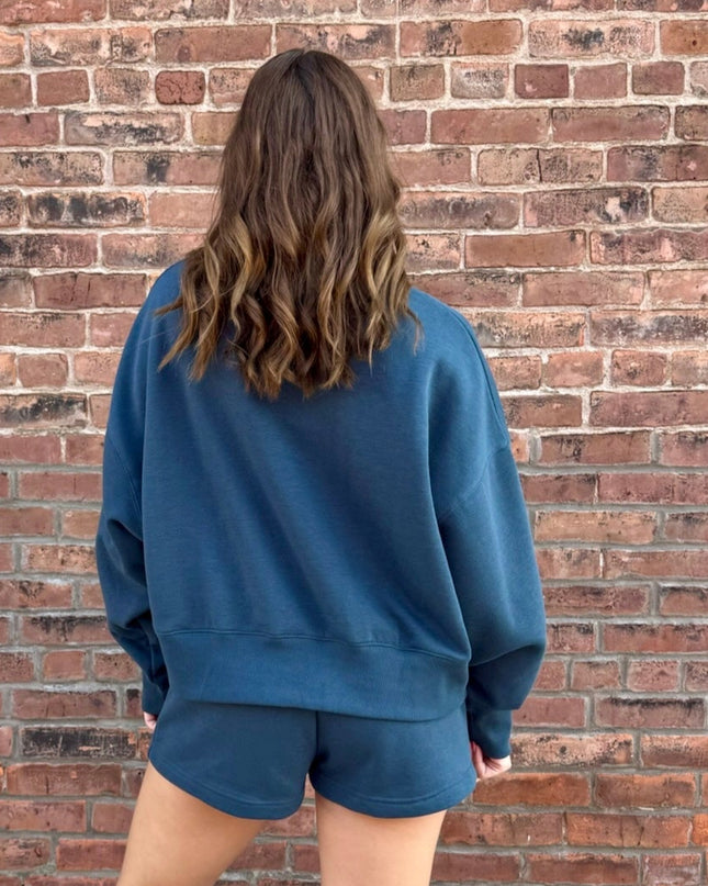 Midnight Navy CloudWalk Balloon Sleeve Sweatshirt