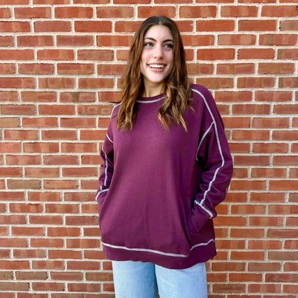 Wine Burgundy Sweatshirt with pockets