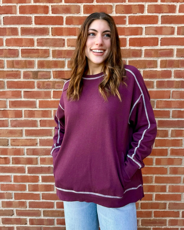 Wine Burgundy Sweatshirt with pockets