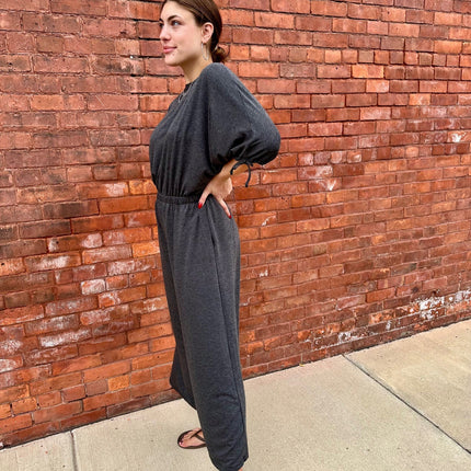Charcoal Carolina Comfy Wide Leg Jumpsuit - Shop Simply Apparel