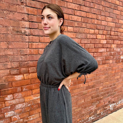 Charcoal Carolina Comfy Wide Leg Jumpsuit - Shop Simply Apparel