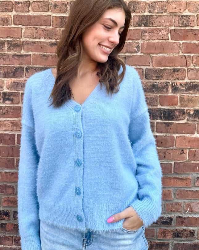 Light Blue Soft Brushed Cardigan - Shop Simply Apparel