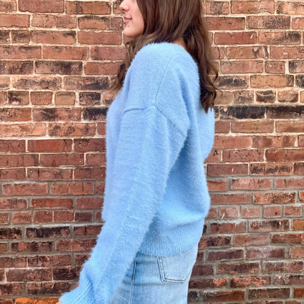 Light Blue Soft Brushed Cardigan
