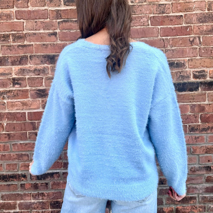 Light Blue Soft Brushed Cardigan