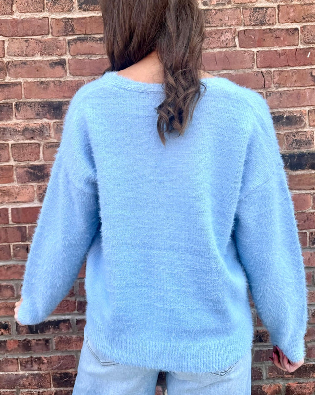 Light Blue Soft Brushed Cardigan