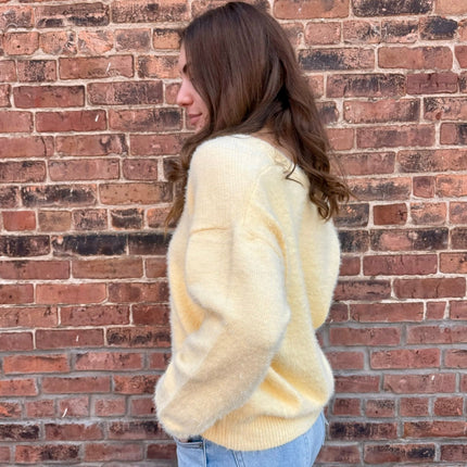 Light Yellow Soft Brushed Cardigan