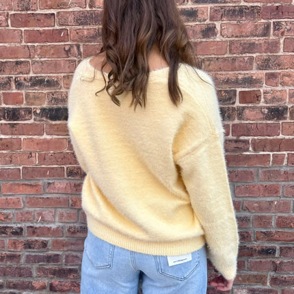Light Yellow Soft Brushed Cardigan