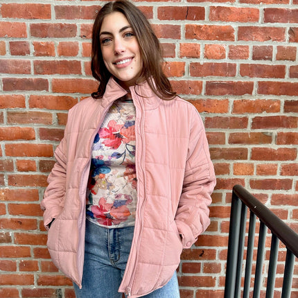 Mauve Swoon Puffer Jacket - Shop Simply Apparel