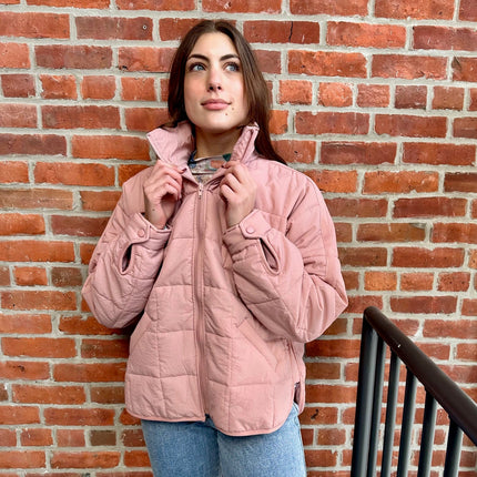 Light Pink Puffer Nylon Jacket