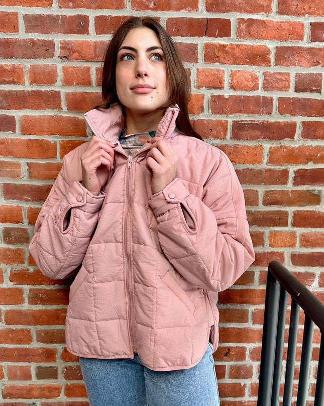 Light Pink Puffer Nylon Jacket
