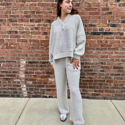 Cream/Black Marina Textured Knit Henley
