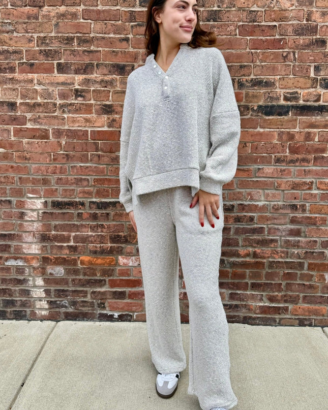 Cream/Black Marina Textured Knit Henley