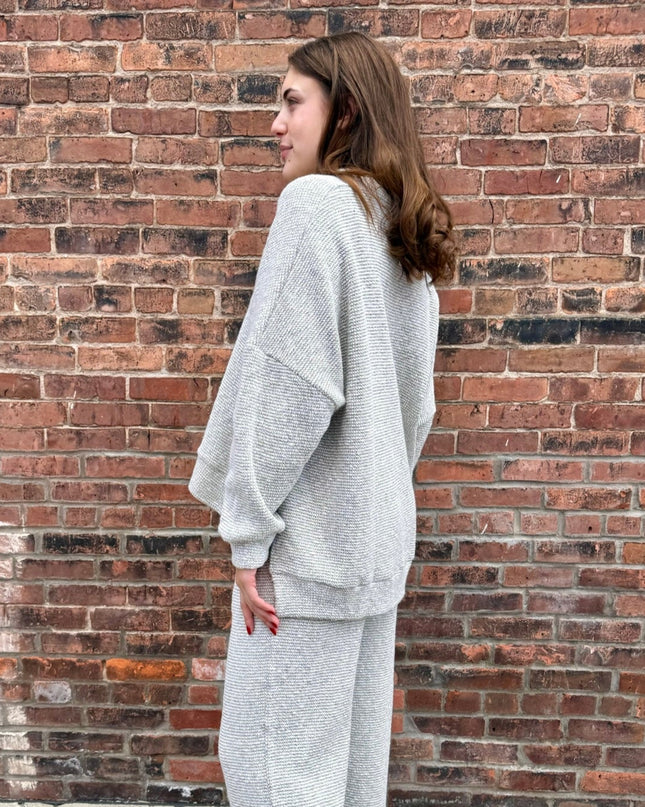 Cream/Black Marina Textured Knit Henley
