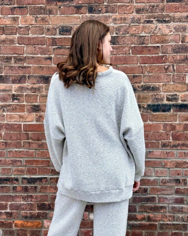Cream/Black Marina Textured Knit Henley