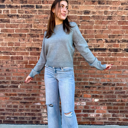 Blue Grey Crewneck Sweater