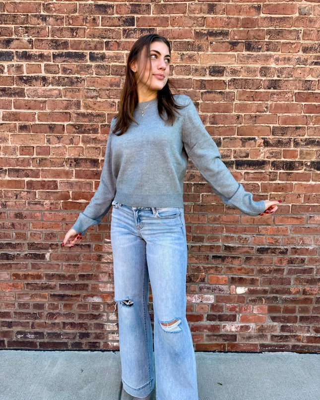 Blue Grey Crewneck Sweater
