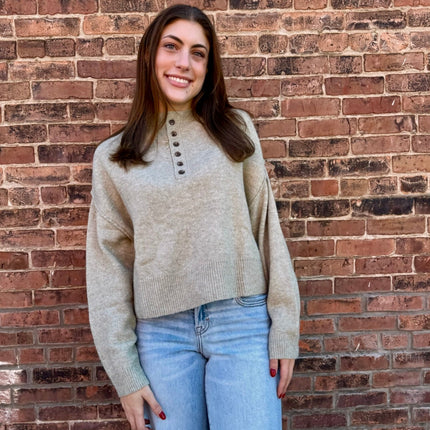 Artichoke Half Button Down Sweater