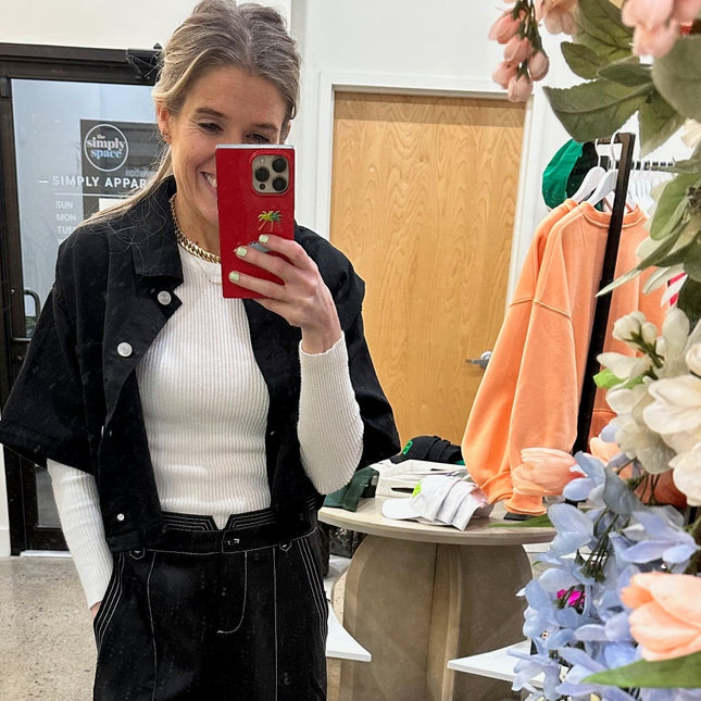 Black Lightweight Denim Jacket