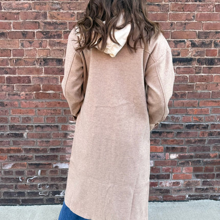 Latte Twofer Hoodie Shacket