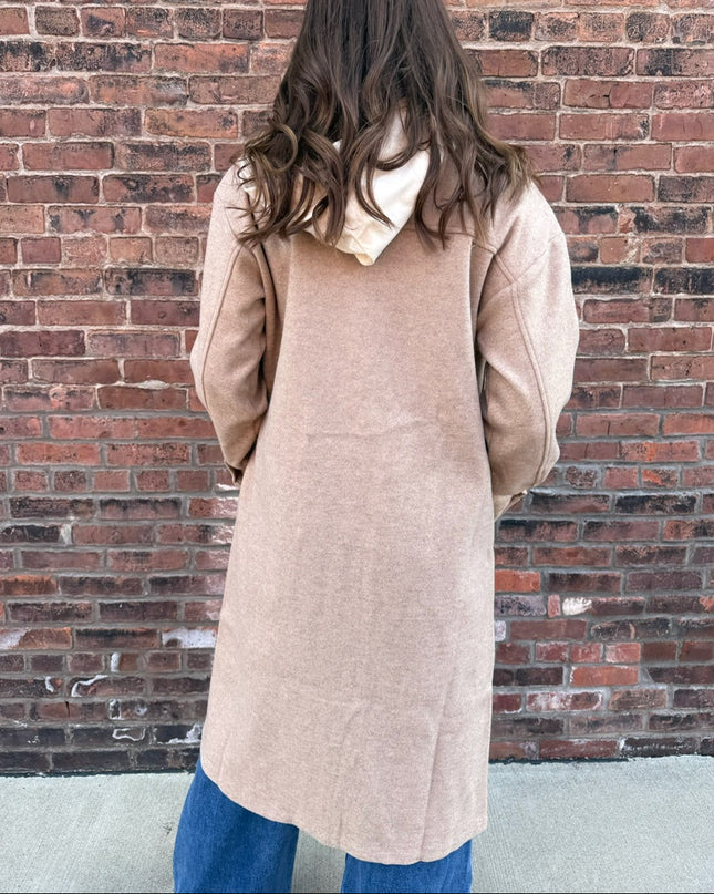 Latte Twofer Hoodie Shacket